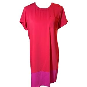 Adrienne Vittadini Pink and Orange Sheath Mini Dress
